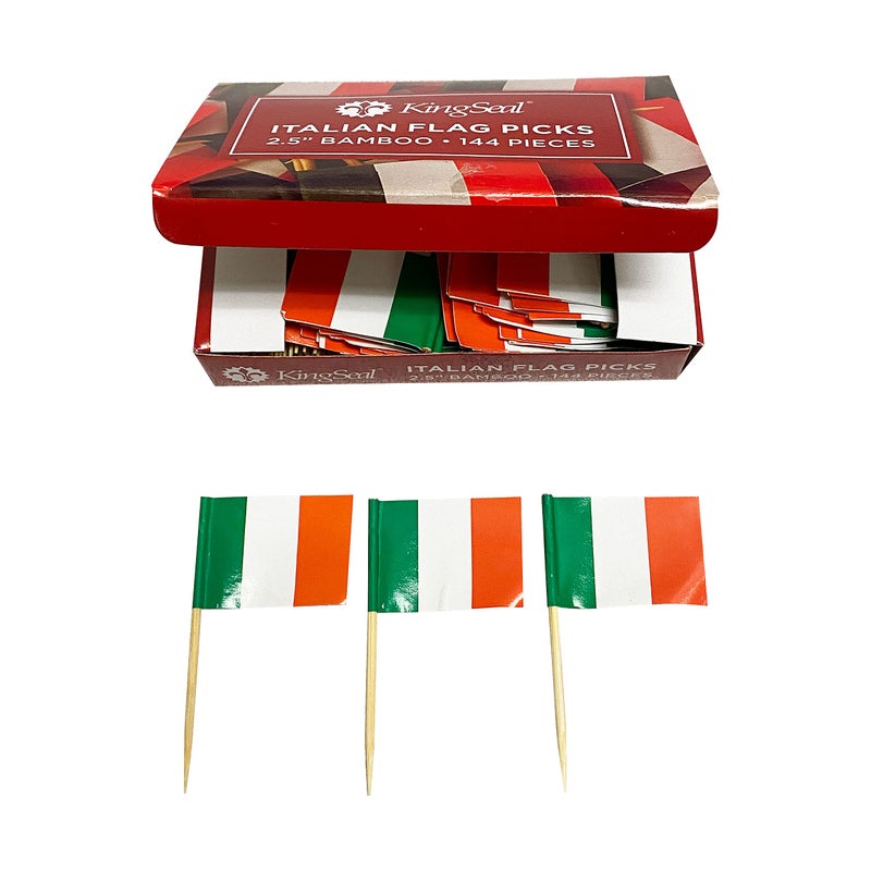 KingSeal 288 Count | KingSeal Italy Flag Toothpicks 2.5 Inch, Cupcake Toppers, Perfect for Italian Restaurants - 2 Boxes x 144 - Image 2